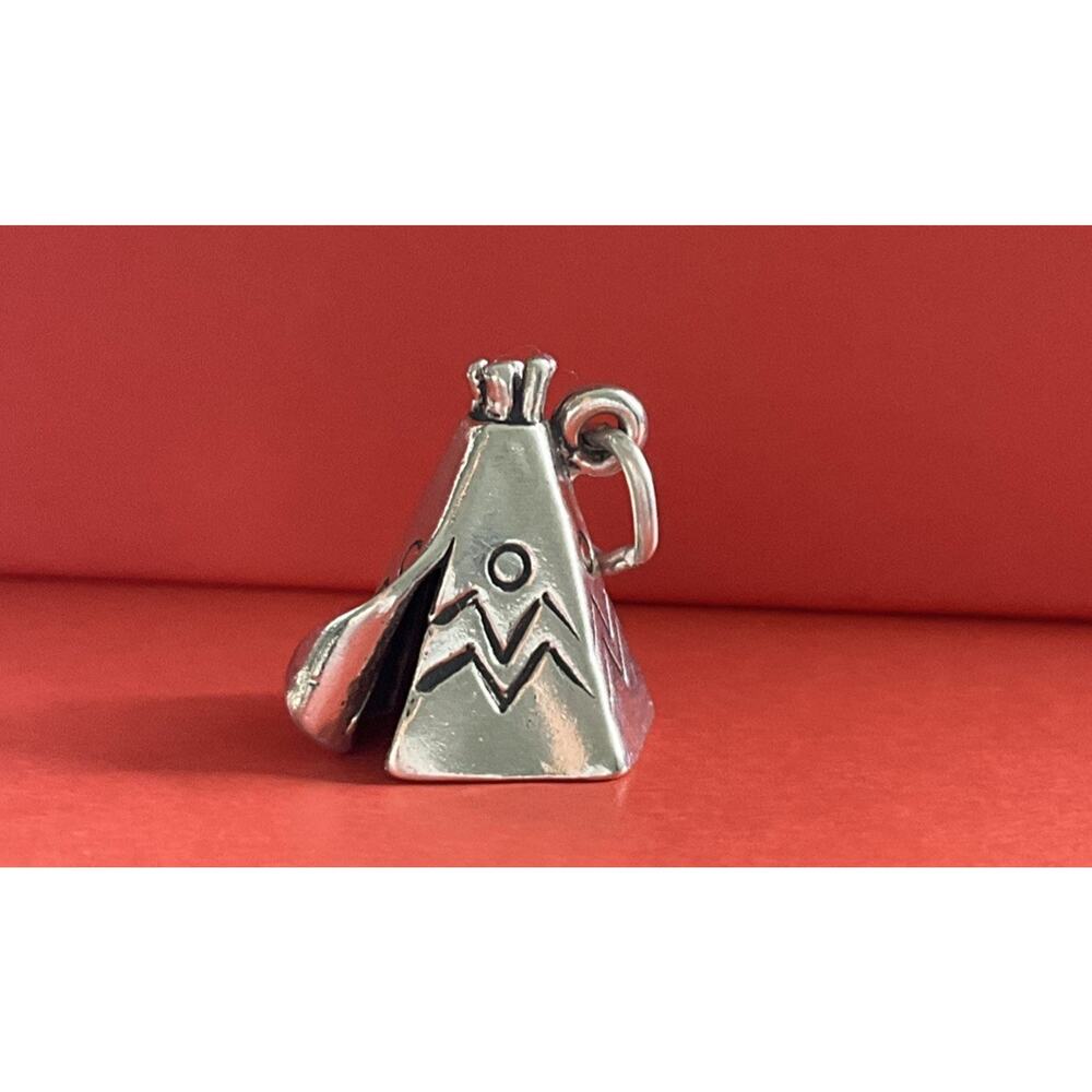925 Sterling Silver Teepee Charm Pendant Southwestern Native Style